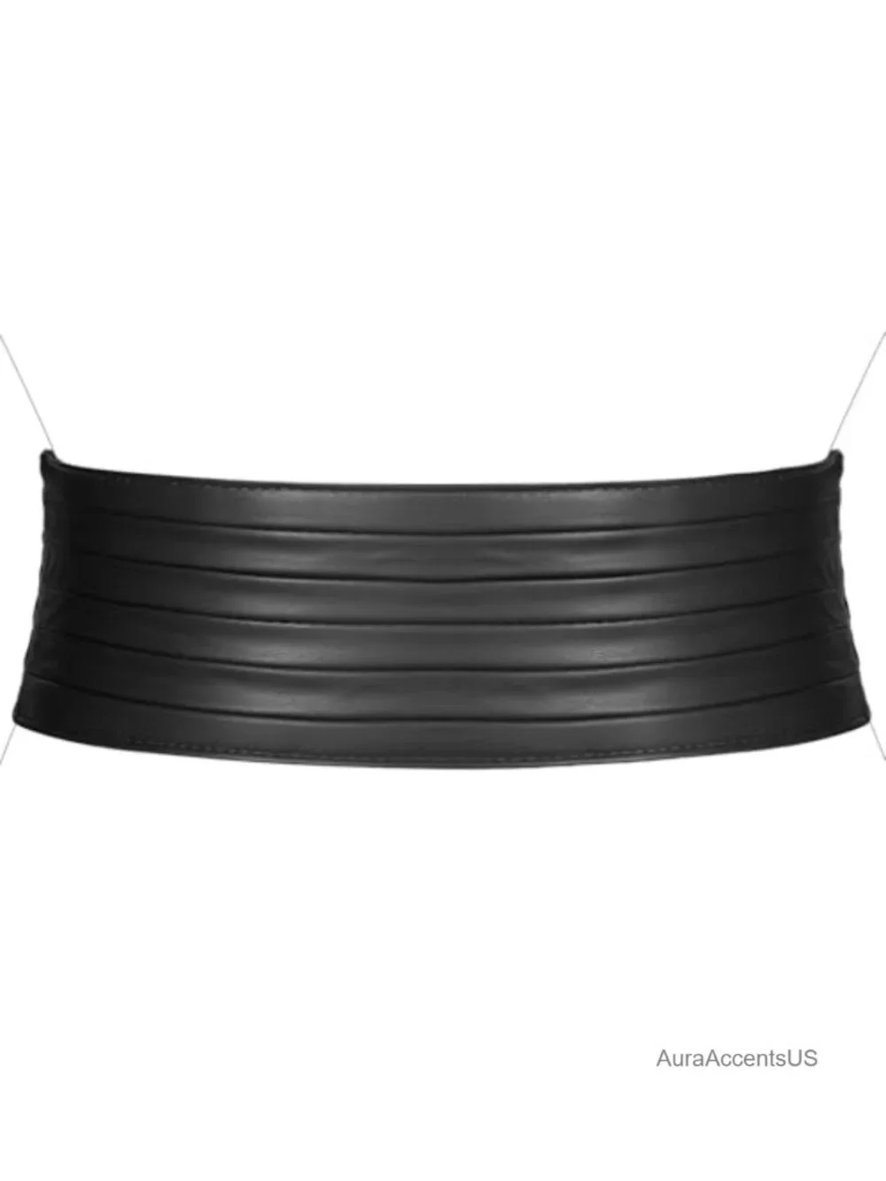 Wide Elastic Belt for Women - Stretchy Faux Leather Waist Belt with Snap Buttons